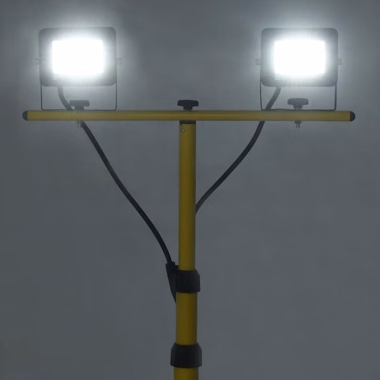 Faretto a LED con Treppiede 2x30 W Bianco Freddo