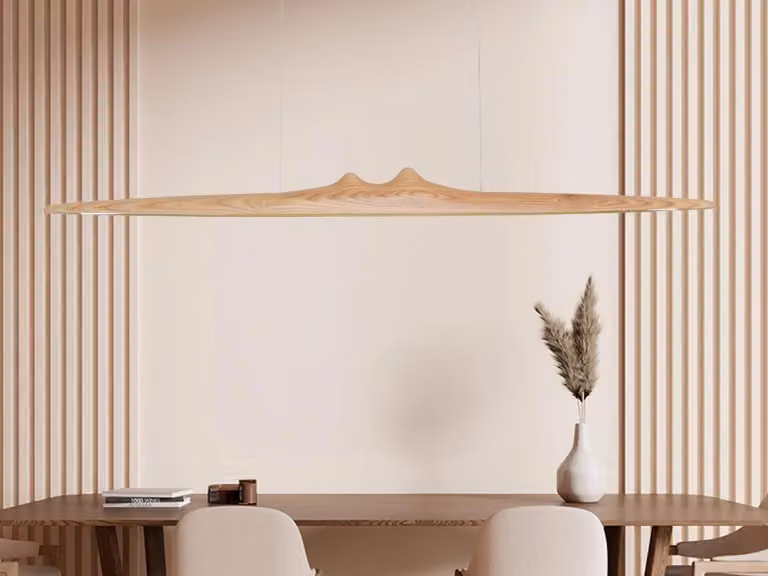 Lampadario in legno sospeso, realizzato in legno massello, con tecnologia LED, 22W / 1200 lumen - WRL0921