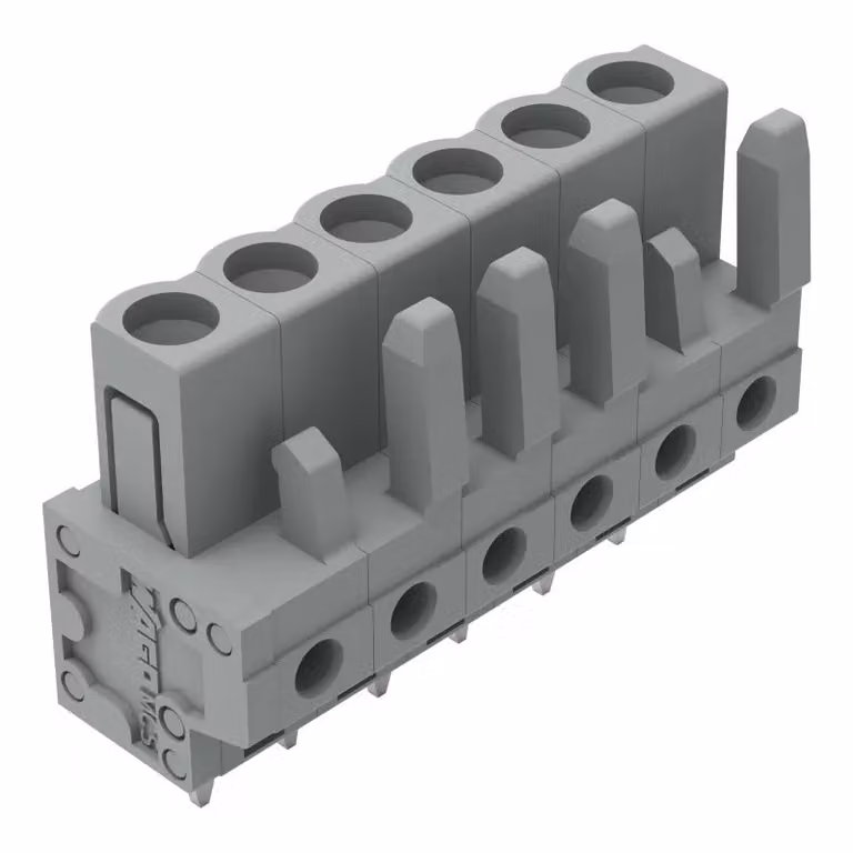 Connettore a molla WAGO THT; diritto; passo 5 mm; grigio 232-136