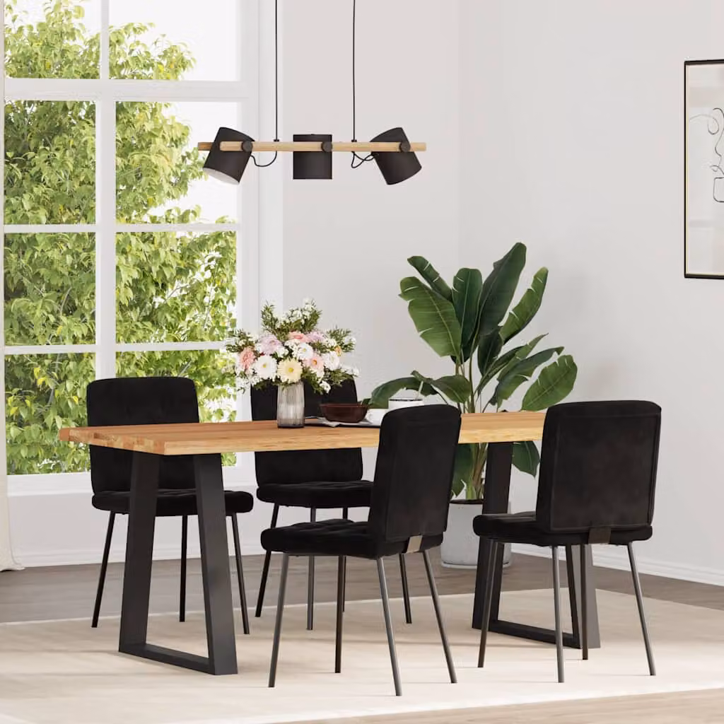 vidaXL Sedie da Pranzo 4 pz Nere in Velluto