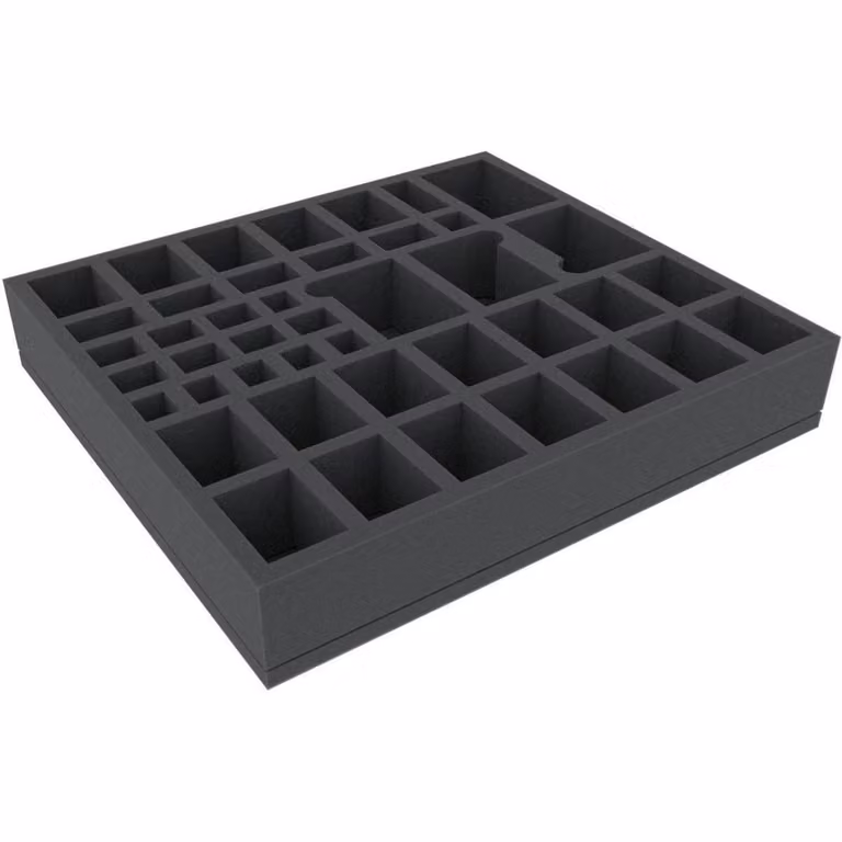Inserto in schiuma 335x300x55 mm, 43 scomparti per riporre i giochi da tavolo