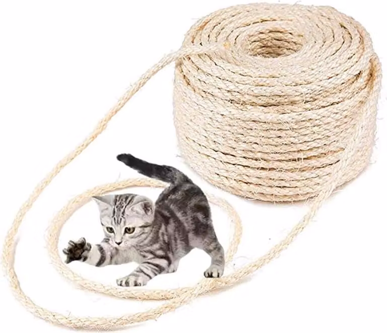 Corda in sisal naturale, 8 mm x 15 m, ideale per tiragraffi per gatti