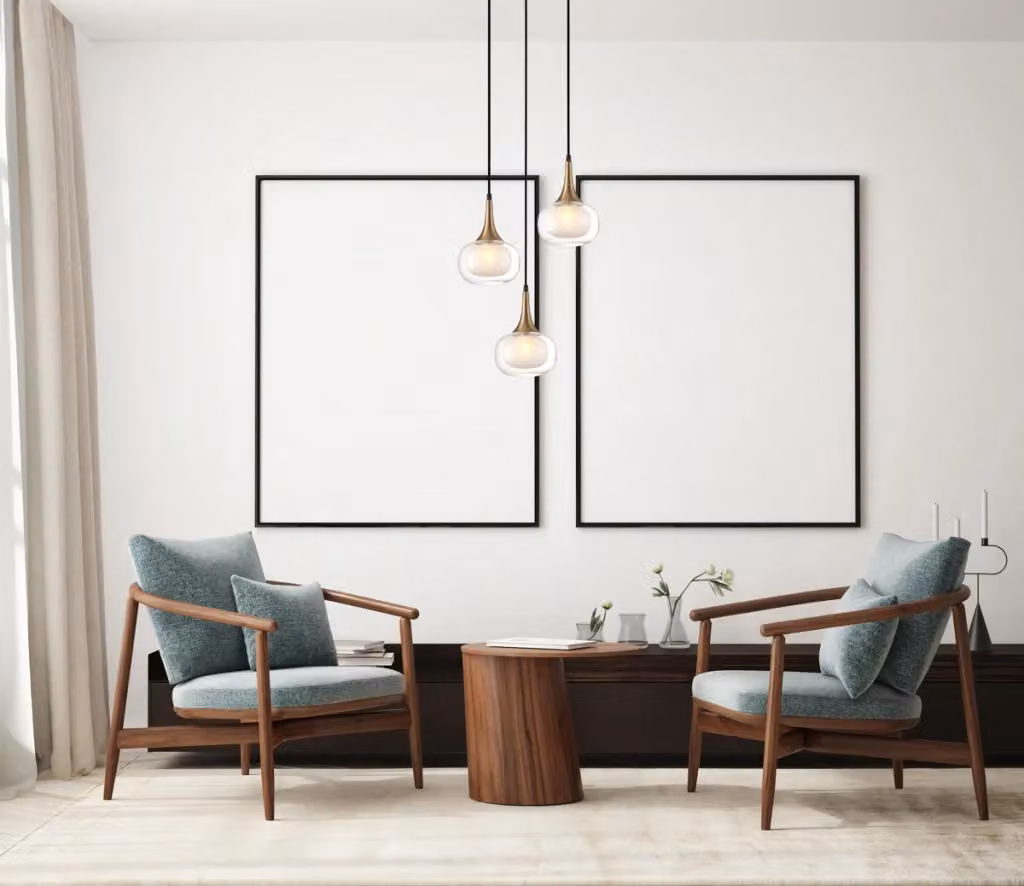 Lampada a sospensione KONILA Italux con 3 luci G9 in metallo e vetro nero e ottone con diffusori trasparenti – 2
