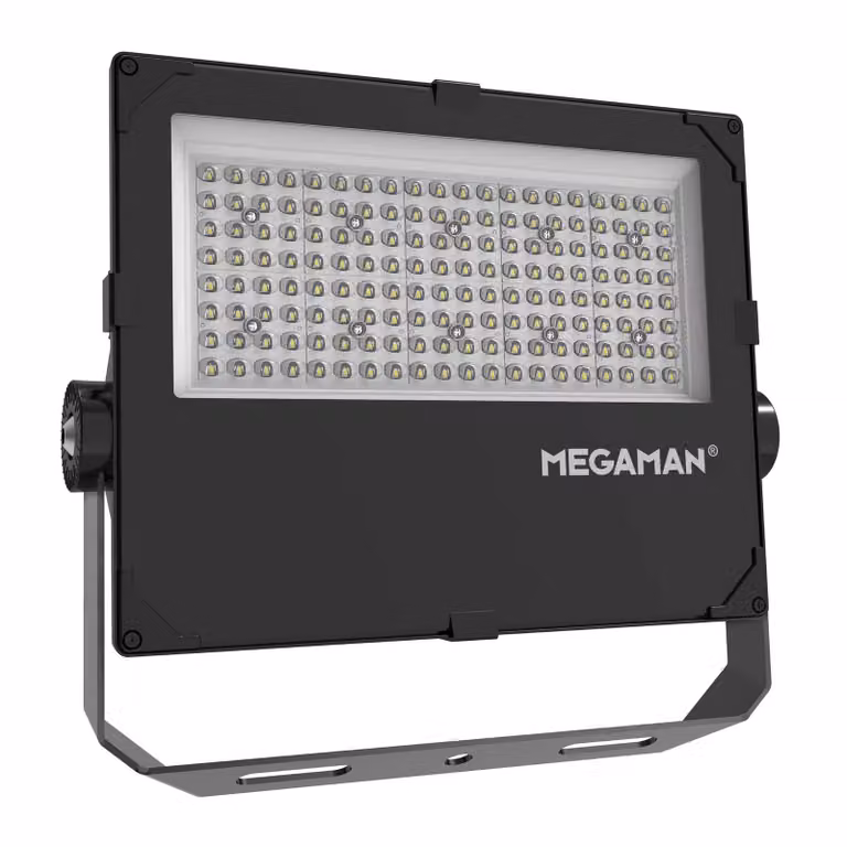 MEGAMAN Faretto da esterno a LED Hugo, 90 W, 3000 K, IP66 Hugo, Nero, Alluminio, Lampada LED da esterni