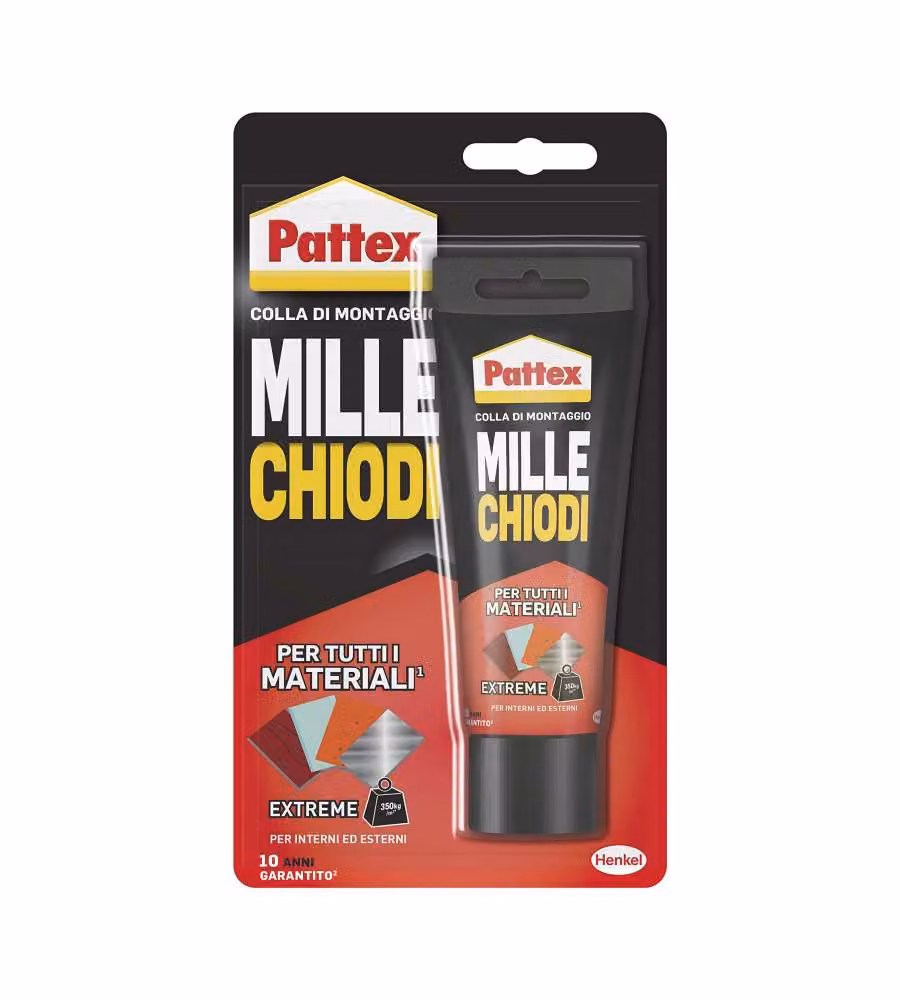 Pattex Colla di Montaggio Millechiodi Extreme Impermeabile Bianco 142 g – 2