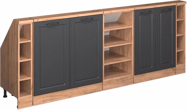 Set di mobili sottotetto Rion Antracite rustico/Rovere dorato Set di 5 Vicco