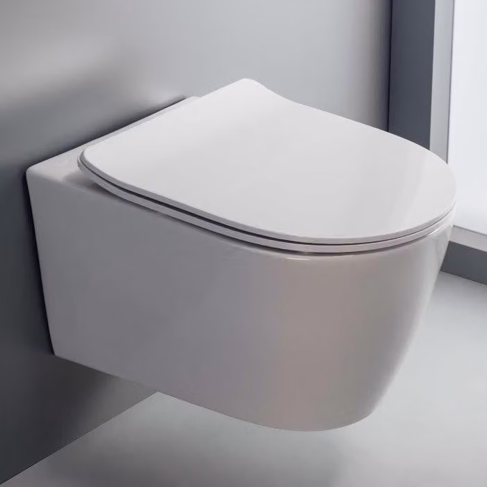 Set completo per vaso sospeso a muro Kronenbach, senza anello di scarico, comprensivo di copriwater slim