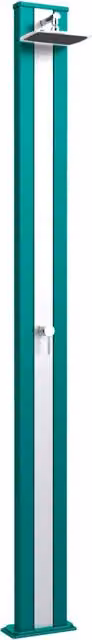 Doccia Solare da Esterno per Giardino Arkema Spring S con Miscelatore e Finitura Inox Colore Light Blu 30L