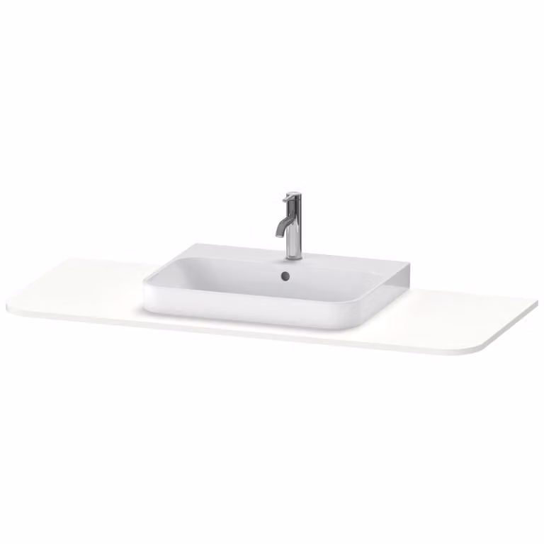 Console Duravit Happy D.2 Plus, 1300x550 mm, 1 découpe au centre, pour meuble sous-lavabo HP4942, HP4962, HP4972, HP031KM3636, HP031KM3636
