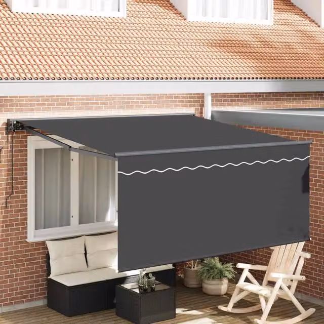 Tenda retrattile Antracite 350 x 250 cm Poliestere e Alluminio 3330224