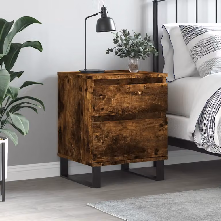 Comodino vidaXL in Legno Rovere Fumo, Design Moderno da Appendere a Parete, Marrone, L 40 cm x P 35 cm x H 50 cm
