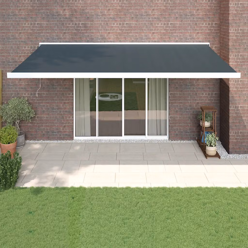 vidaXL Tenda da Sole Retrattile Antracite in Alluminio e Poliestere L: 5 m, P: 3 m
