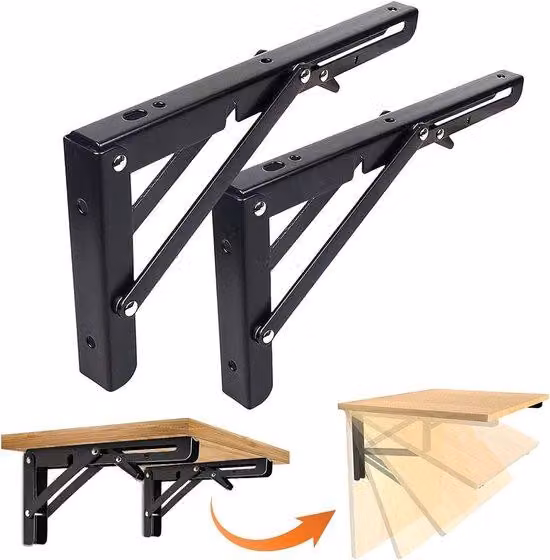 Klappconsole 400 mm in acciaio inossidabile, resistente, per cucina e ufficio