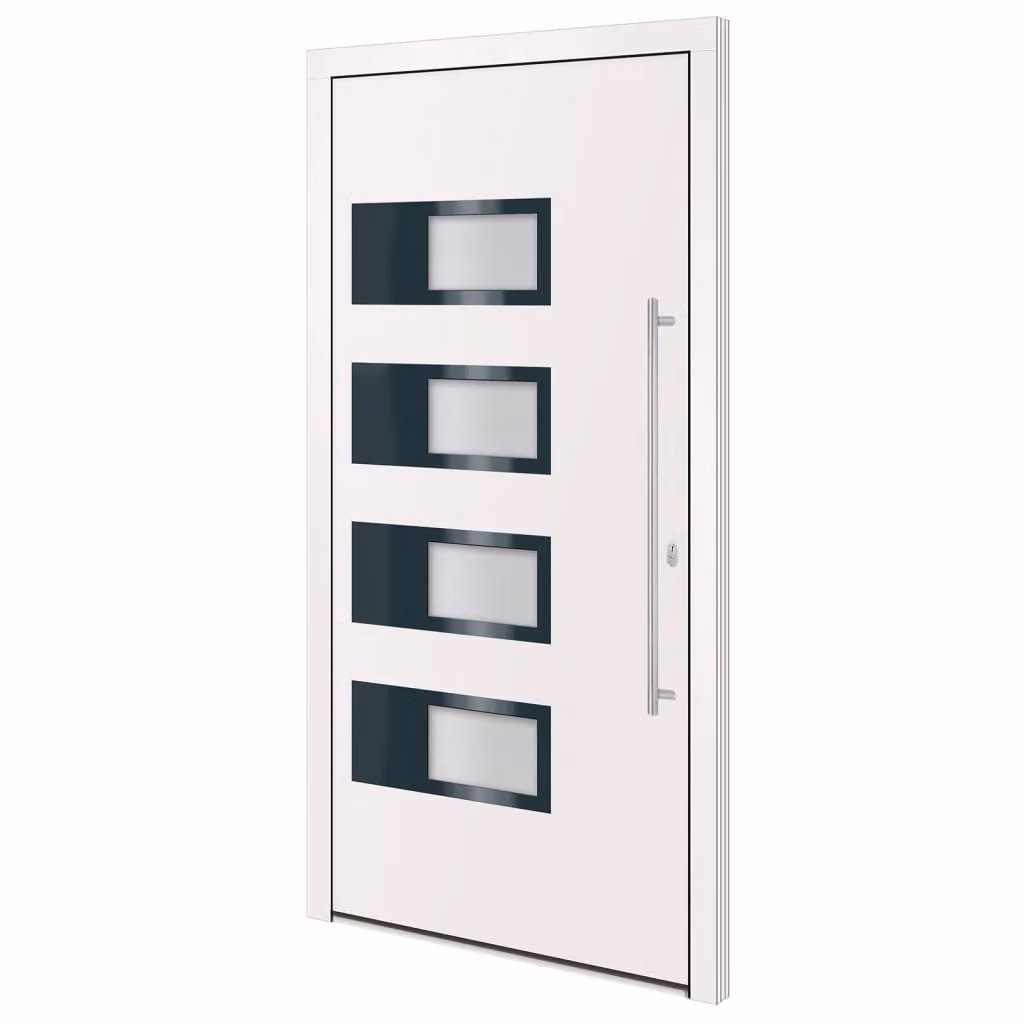 Porta Ingresso Bianca 110x210 cm in Alluminio e PVC