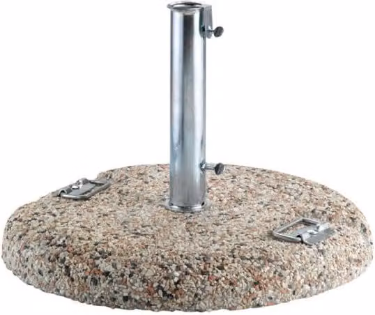 Base per ombrellone Moia in graniglietto con maniglie in acciaio inox zincato, peso 75 kg, per tubo da 65 mm