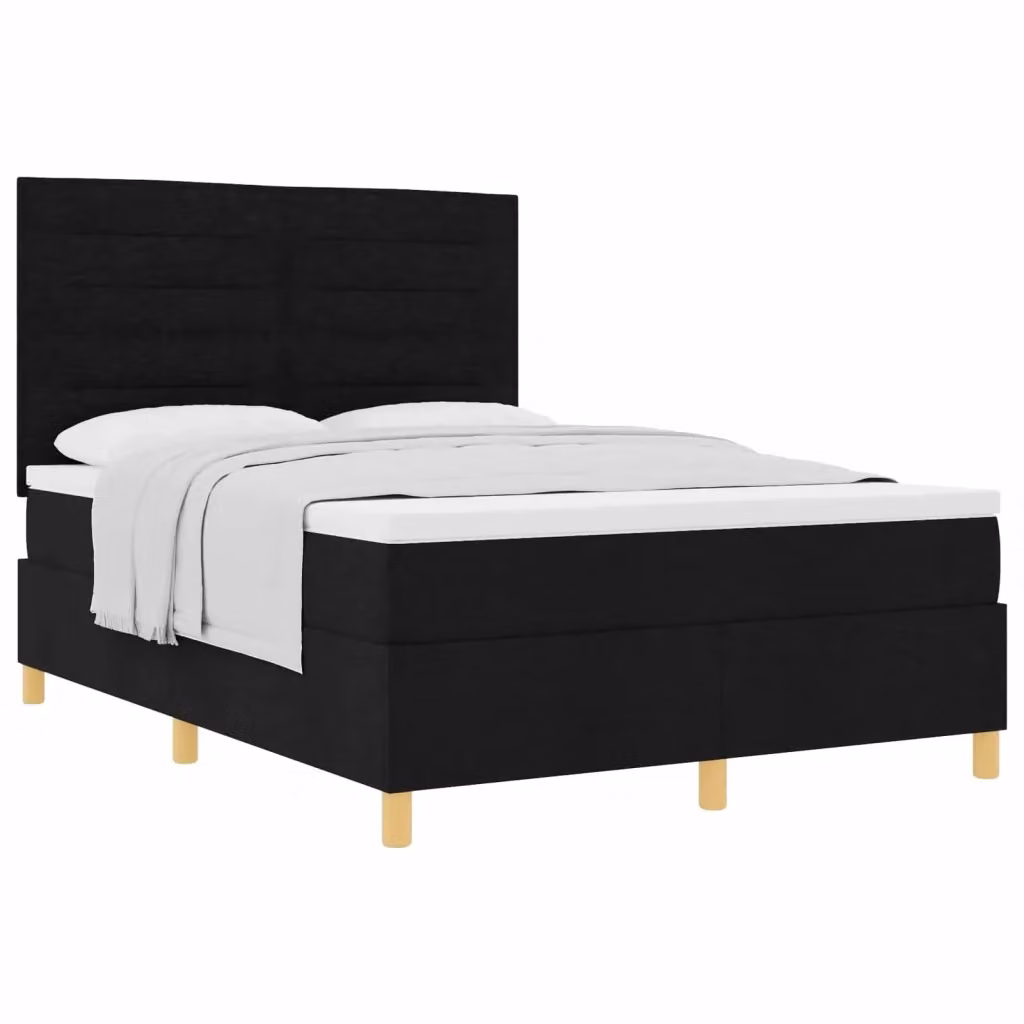 Letto moderno con materasso a molle insacchettate vidaXL in tessuto nero L 160 x P 200 cm – 2