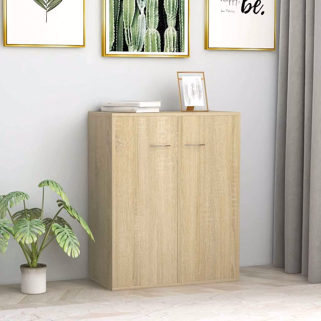 Credenza vidaXL in Legno Multistrato Rovere Sonoma, L 60 cm x P 30 cm x H 75 cm