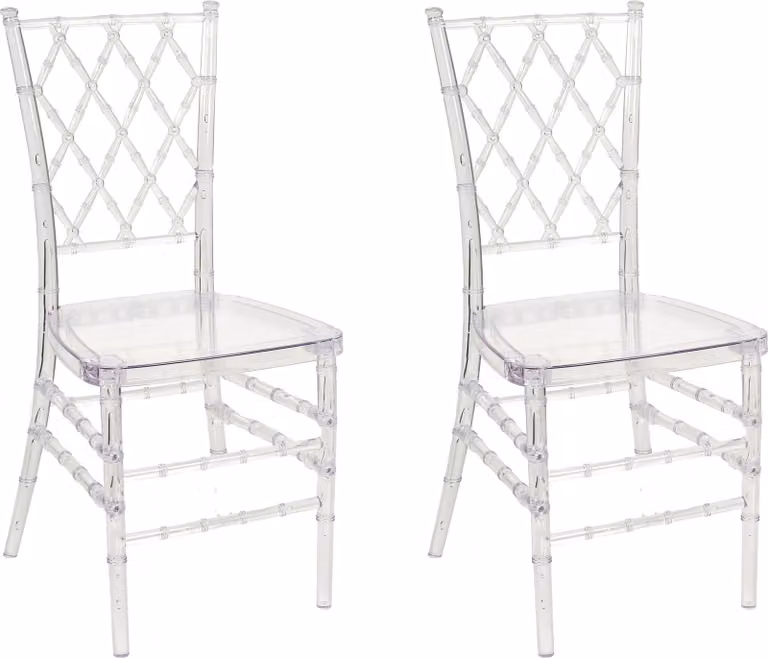 BELIANI Set di 2 sedie da pranzo Acrilico trasparente Schienale massiccio Design moderno vintage