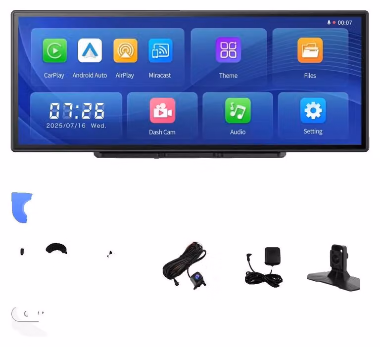 Registratore video per auto, registrazione in 4K, connettività wireless, telecamera posteriore da 6m, GPS integrato, scheda TF da 64G
