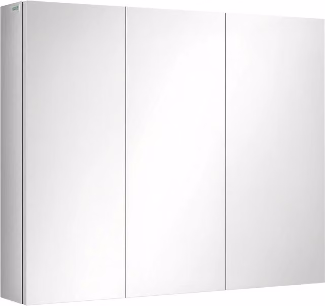 Armadietto da bagno con specchio XYLO in acciaio inox e vetro argento, 3 ante con chiusura soft-close e 5 ripiani, L: 70 cm, P: 12 cm, H: 55 cm