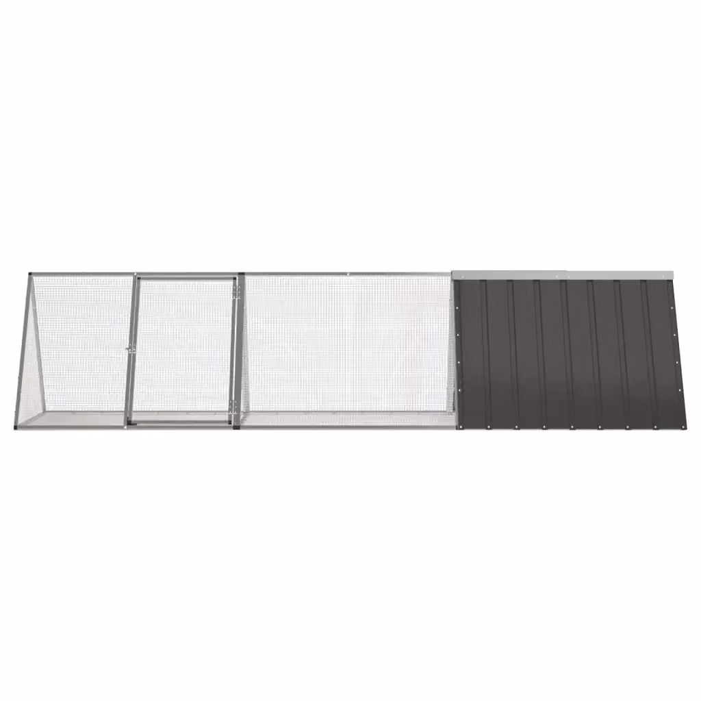 Gabbia per conigli vidaXL in acciaio zincato colore antracite L/P/H: 302,5 x 80,5 x 71 cm – 2