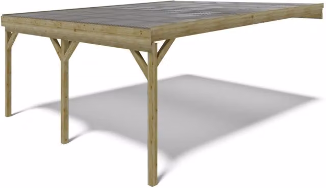 Tettoia coperta per posto auto ALTANKA in legno con copertura in PVC, modello lean-to, L: 580 cm, P: 506 cm, H: 265 cm