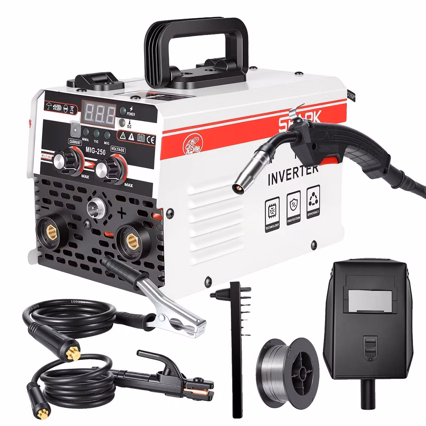 Saldatrice multifunzione 3-in-1, tecnologia inverter IGBT, modello MIG 250 B