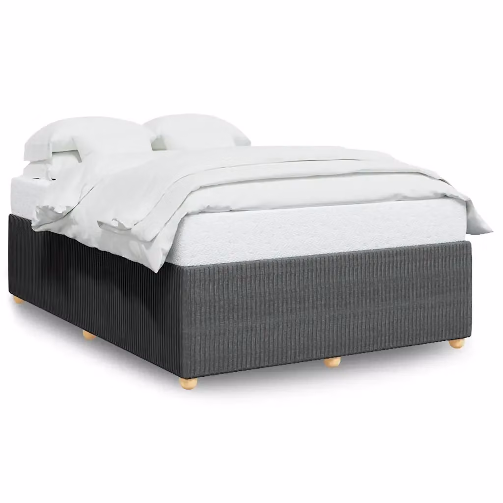 vidaXL Giroletto senza Materasso in Tessuto Grigio con Listelli in Legno L: 160 cm, P: 200 cm – 2