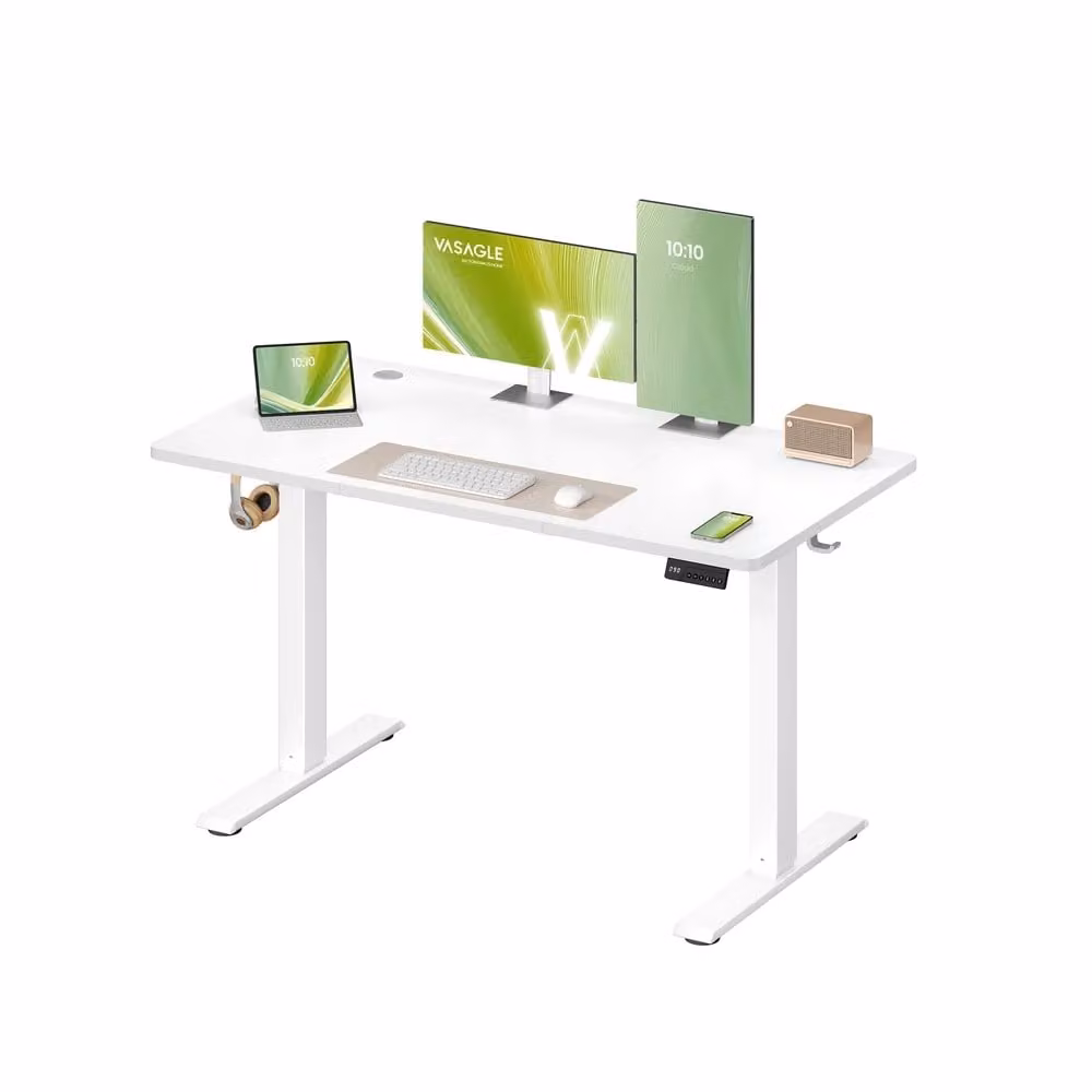 Scrivania Regolabile in Altezza Elettrica, Bianco Nuvola / 120 x 60 cm