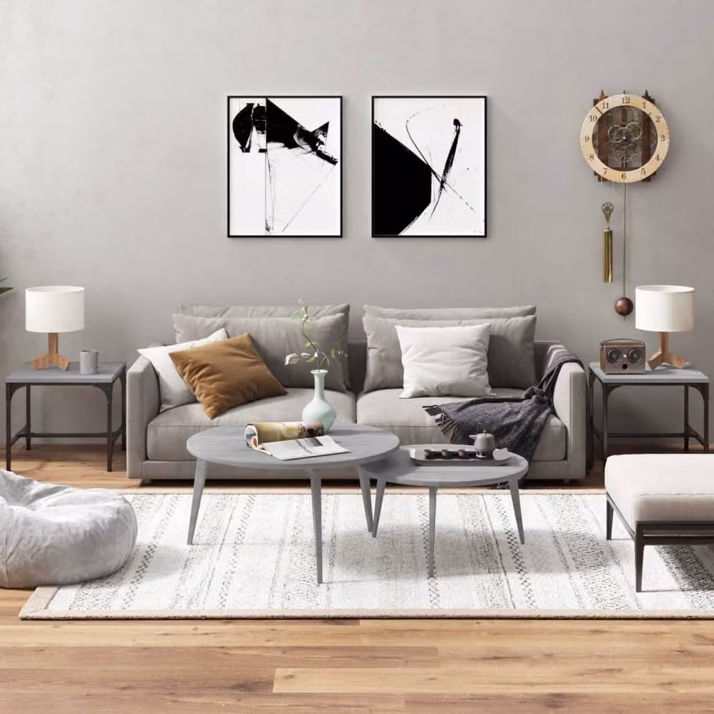 vidaXL Tavolini 2 pz. Grigio Sonoma 40x40x35 cm Materiale a base di legno - Tavolino - Tavolini - Tavolino - Tavolo