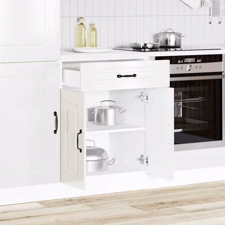 Base da cucina vidaXL Kalmar Bianco Lucido in legno multistrato e MDF L/P/H: 46 x 60 x 81,5 cm