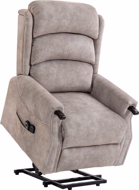 Poltrona relax elettrica HOMCOM con funzione alzapersona, massaggio, riscaldamento e reclinazione in microfibra, Grigio chiaro – 1
