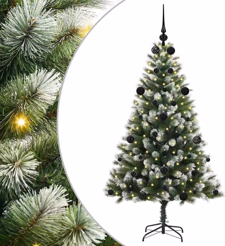 Albero di Natale artificiale a cerniera con neve fioccata