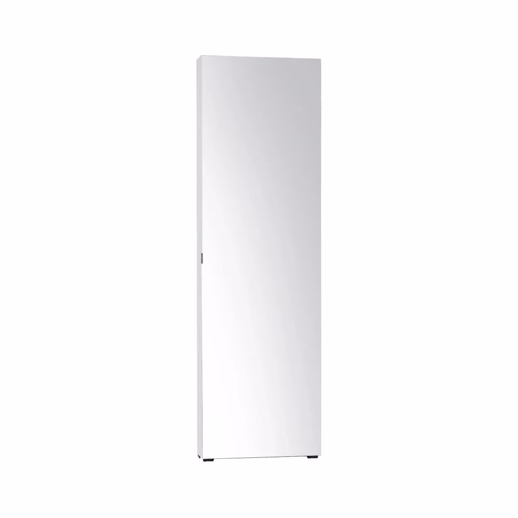 Armadio Multiuso Prehnite Bianco Lucido con Anta a Battente e Specchio L: 60 cm, H: 200 cm, P: 19 cm – 2