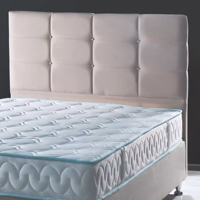 Testiera letto Nova Tezeta in ecopelle beige L: 120 cm, P: 8 cm, H: 110 cm