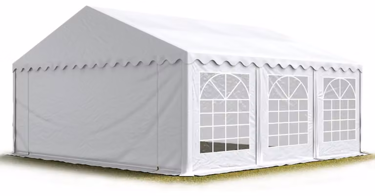 TOOLPORT Tendone per feste 6x6 m PVC bianco 100% impermeabile Tendone da esterno Tenda party