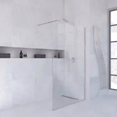 Doccia Walk-In Klug in cristallo trasparente da 6 mm, L: 80 cm, H: 200 cm