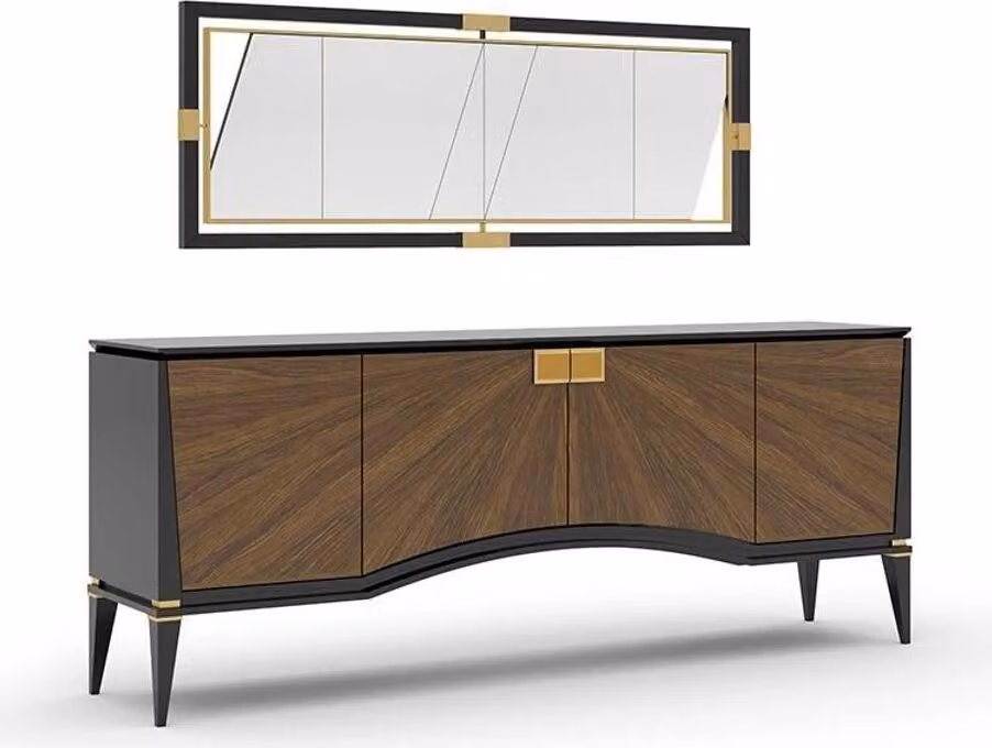 Luxus Set Esszimmer Sideboard mit Spiegel Design Modern Möbel