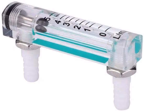 Indicatore di flusso d'aria da 1 a 5 L/min - Ossigeno/Anidride carbonica - Misuratore di flusso di gas - Elevata precisione di misurazione - Pannello trasparente in acrilico - Facile leggibilità - Indicatore di flusso di gas