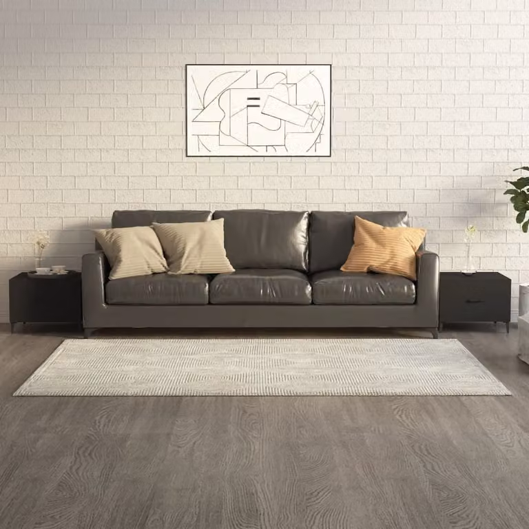 The Living Store Tavolini con gambe in metallo 2 pezzi nero 50x50x40 cm