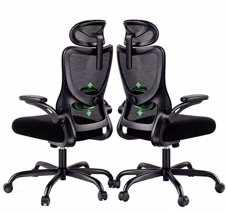 Sedia da ufficio Marsail, ergonomica: sedia da scrivania ergonomica con supporto 2D