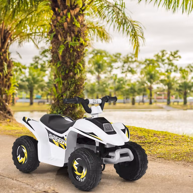 Mini Quad ATV elettrico Costway per bambini con batteria 6V, colore bianco