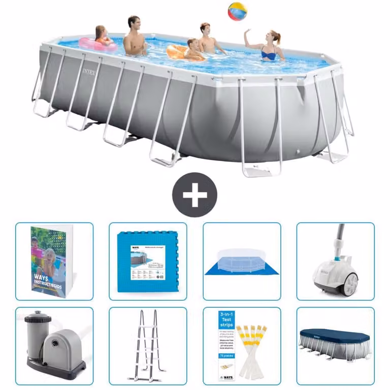 Piscina fuori terra ovale "Prism Frame" - 610x305x122 cm - 7 pezzi - Modello S531