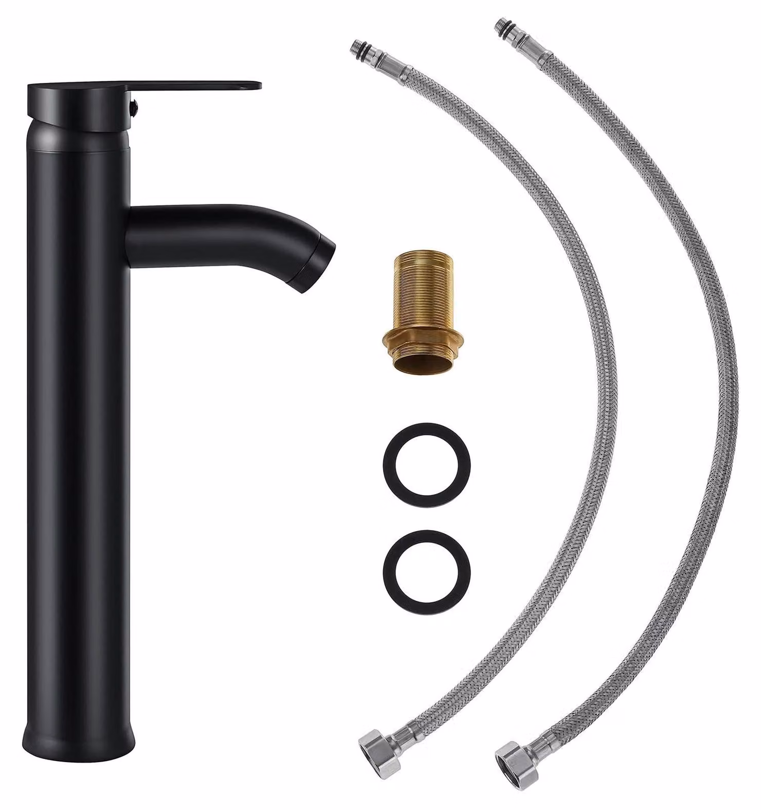 Miscelatore monocomando per lavabo – Montaggio su piano – Corpo in acciaio inossidabile – Cartuccia in ottone – Comando monoleva – Termostatico – Acqua calda e fredda – Nero