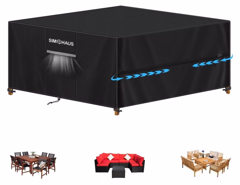 Copertura impermeabile per mobili da giardino, dimensioni 250x250x90 cm, tessuto Oxford 420D
