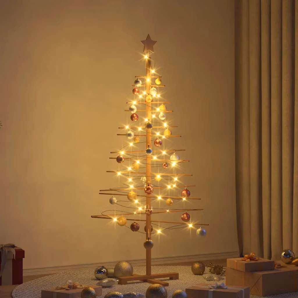 vidaXL Albero di Natale in legno Marrone 150 cm Bambù