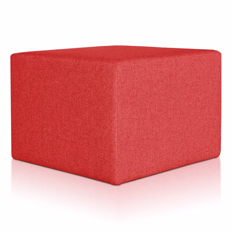 Pouf Rubino 63 x 63 cm Rosso