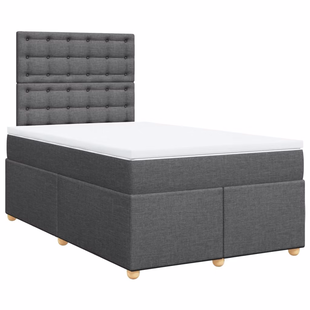 Giroletto a Molle con Materasso Grigio Scuro 120x190cm Tessuto