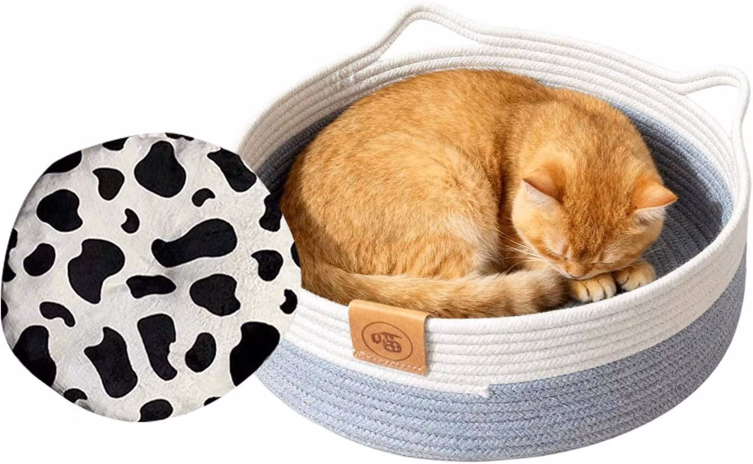 Cuccia per gatti | Corda di cotone per animali domestici con tappeto, letto e cesta, ideale per gattini e gatti – adatta anche per cani, uso interno, conigli, cani di piccola taglia, per tutte le stagioni, perfetta per camere da letto, soggiorni e dormito