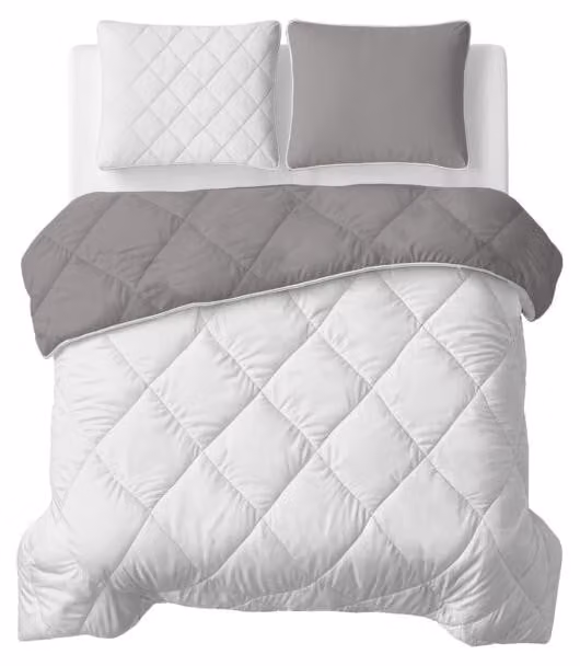 Sleeptime, coperta per letto "Lazy", colore unito beige - tortora/grigio, dimensioni 200 x 200 cm, inclusi copricuscini